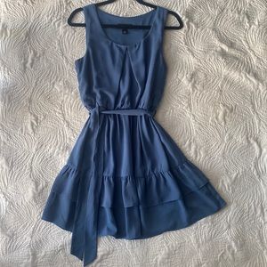 BCX mini blue frill sleeveless dress